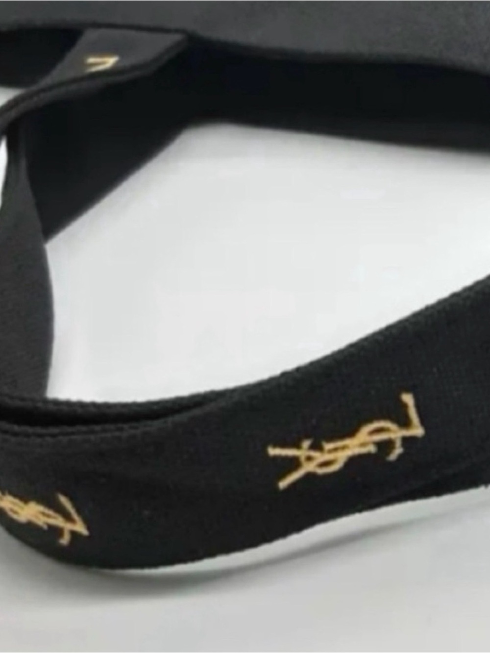NEW YSL Yves Saint Laurent Tote Bag Black Gold Embroidery Logo - Picture 14 of 16